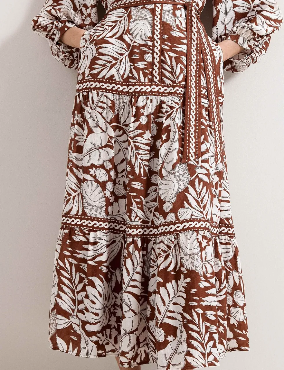 Printed Collared Button Front Maxi Dress
