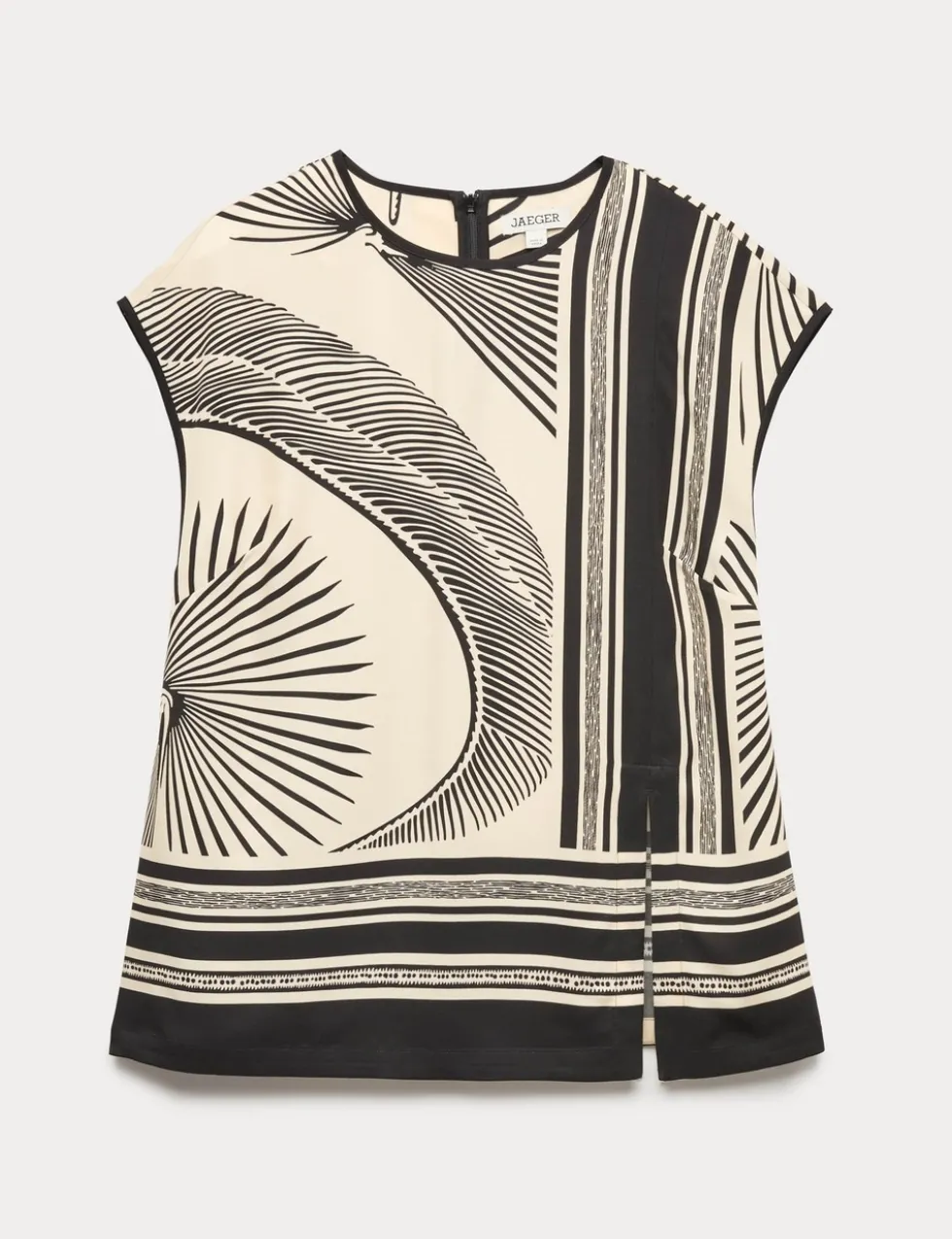 Printed Collarless Top