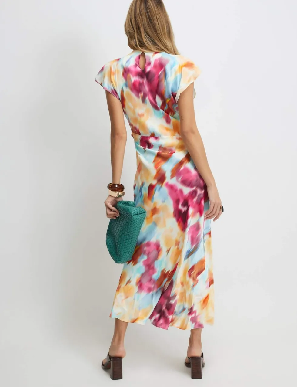 Printed Cowl Neck Midaxi Column Dress
