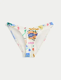 Printed High Leg Bikini Bottoms
