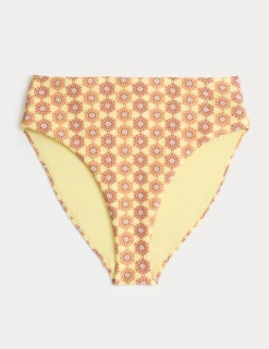Printed High Leg Bikini Bottoms