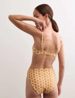Printed High Leg Bikini Bottoms