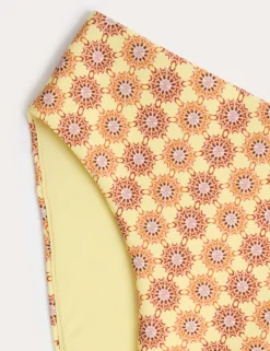Printed High Leg Bikini Bottoms
