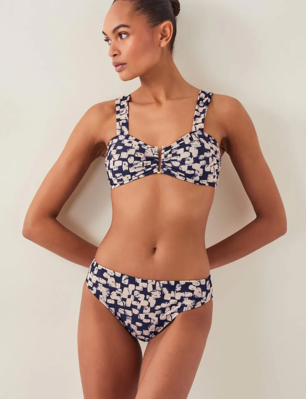 Printed High Leg Bikini Bottoms