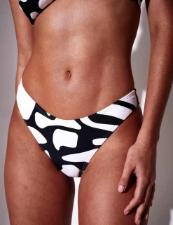 Printed High Leg Bikini Bottoms