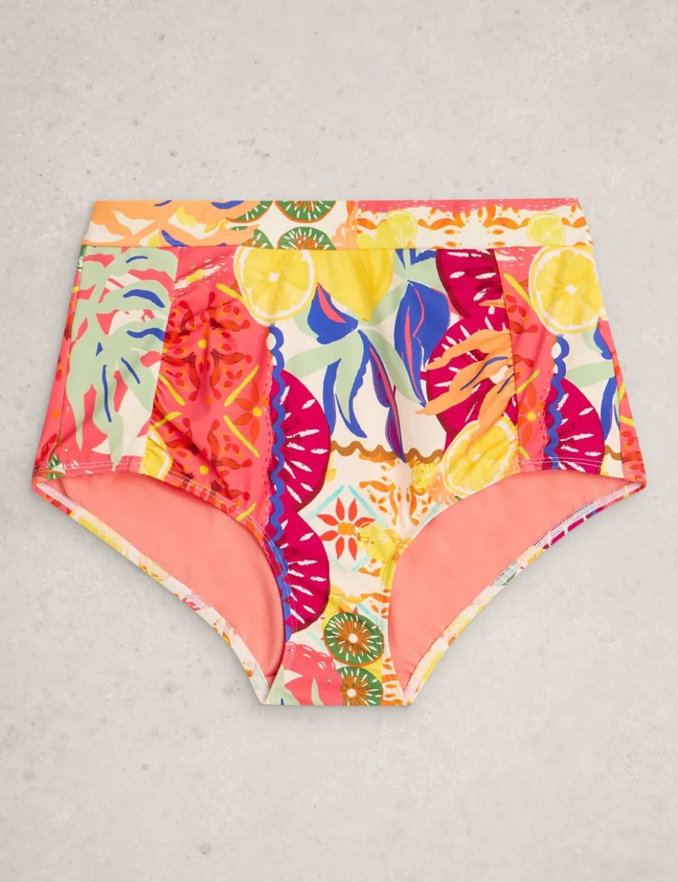 Printed High Waisted Bikini Bottoms