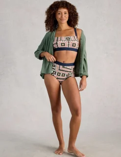 Printed High Waisted Bikini Bottoms