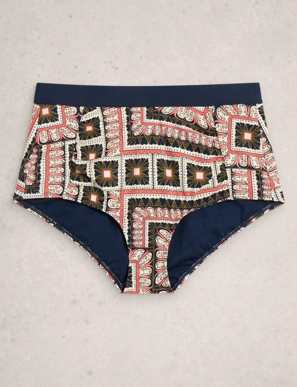 Printed High Waisted Bikini Bottoms
