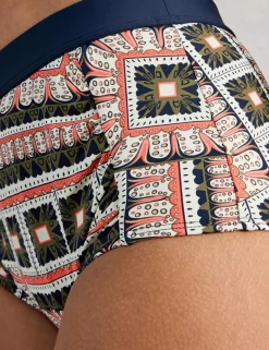 Printed High Waisted Bikini Bottoms