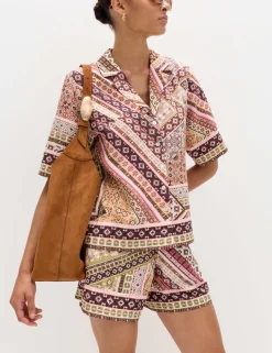 Printed High Waisted Shorts