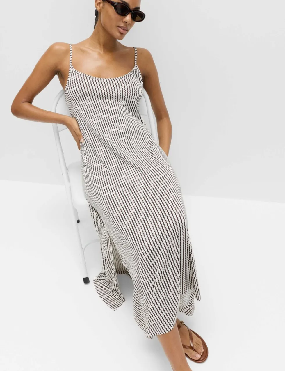 Printed Jersey Midaxi Beach Dress
