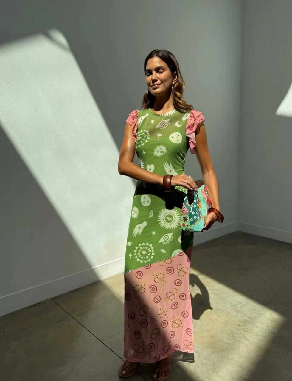 Printed Maxi Column Dress