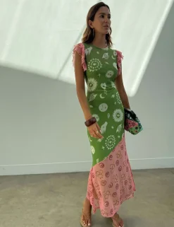 Printed Maxi Column Dress