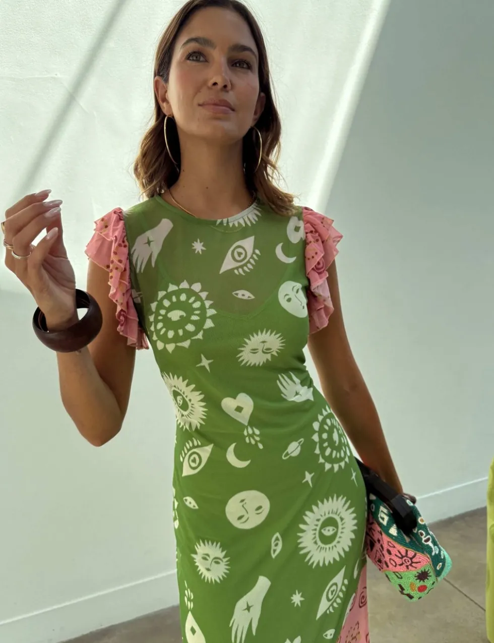 Printed Maxi Column Dress
