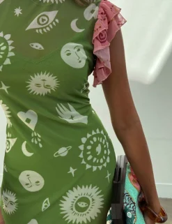 Printed Maxi Column Dress