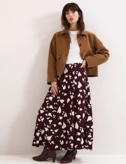 Printed Midi A-Line Skirt