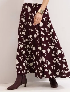 Printed Midi A-Line Skirt