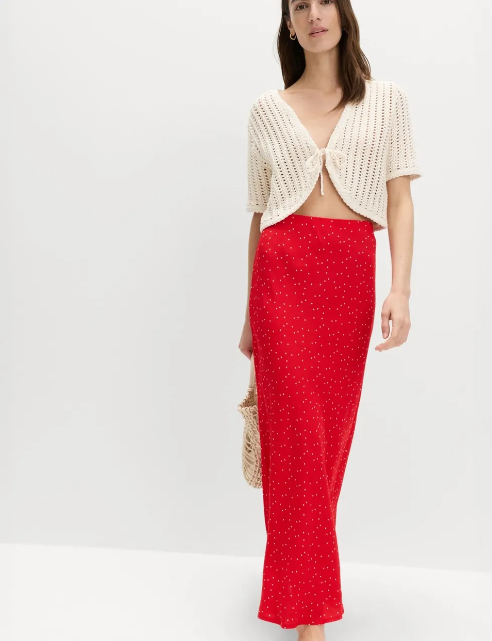 Printed Midi Slip Skirt