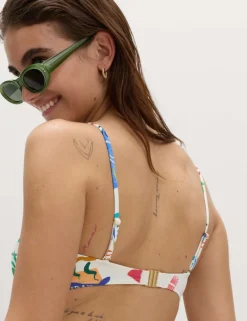 Printed Padded Bandeau Bikini Top