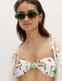 Printed Padded Bandeau Bikini Top