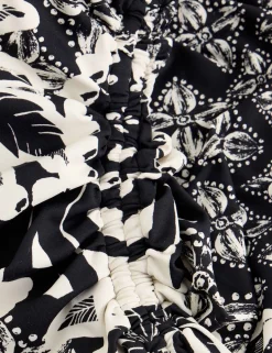 Printed Padded Strapless Halterneck Swimsuit