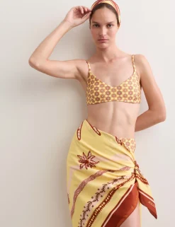Printed Padded V-Neck Bikini Top