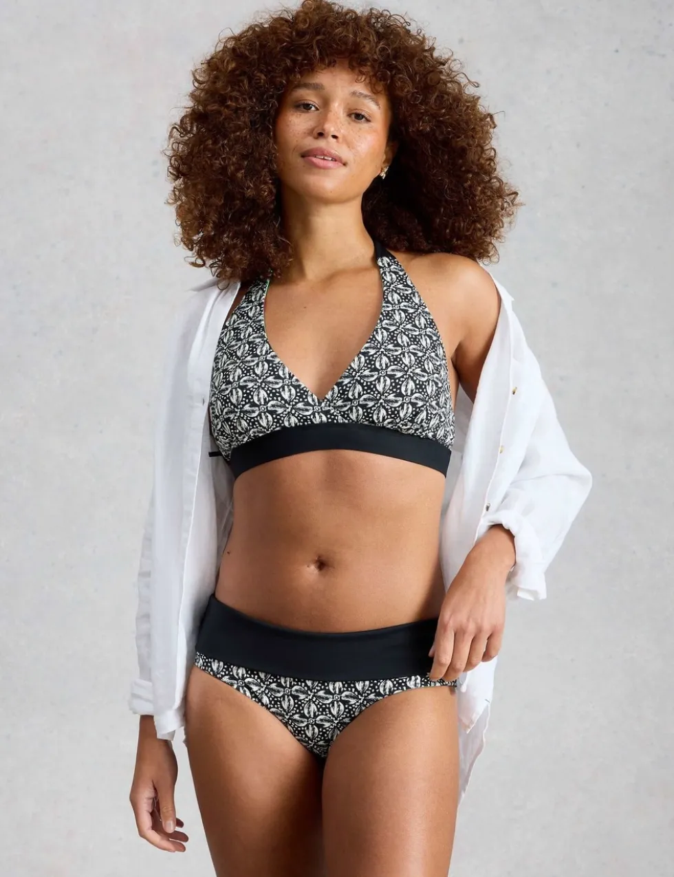 Printed Reversible Halterneck Bikini Top