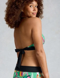 Printed Reversible Halterneck Bikini Top