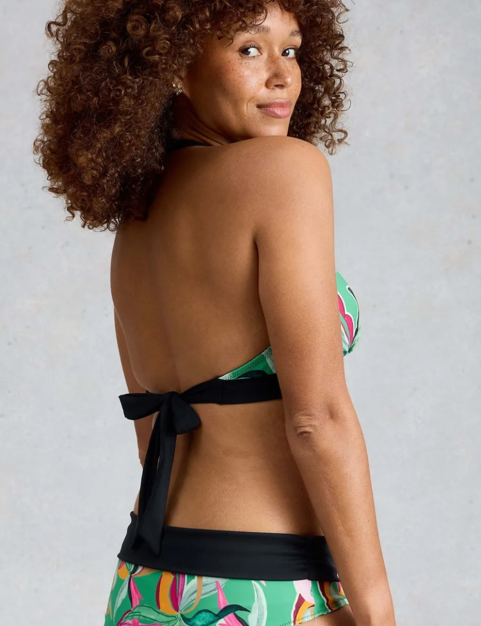 Printed Reversible Halterneck Bikini Top