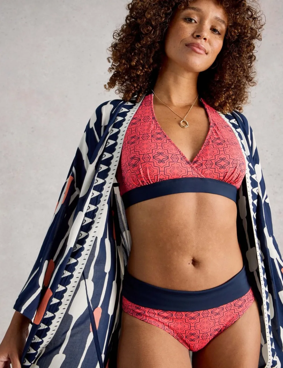 Printed Reversible Roll Top Bikini Bottoms
