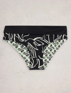 Printed Reversible Roll Top Bikini Bottoms