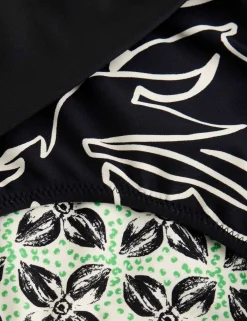 Printed Reversible Roll Top Bikini Bottoms