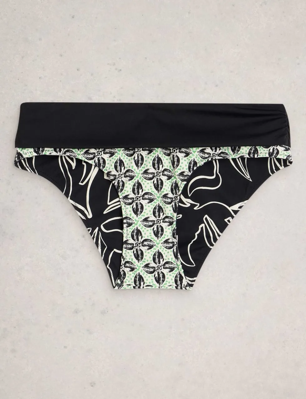 Printed Reversible Roll Top Bikini Bottoms
