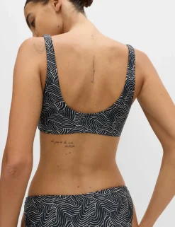 Printed Scoop Neck Bikini Top