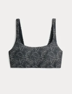Printed Scoop Neck Bikini Top