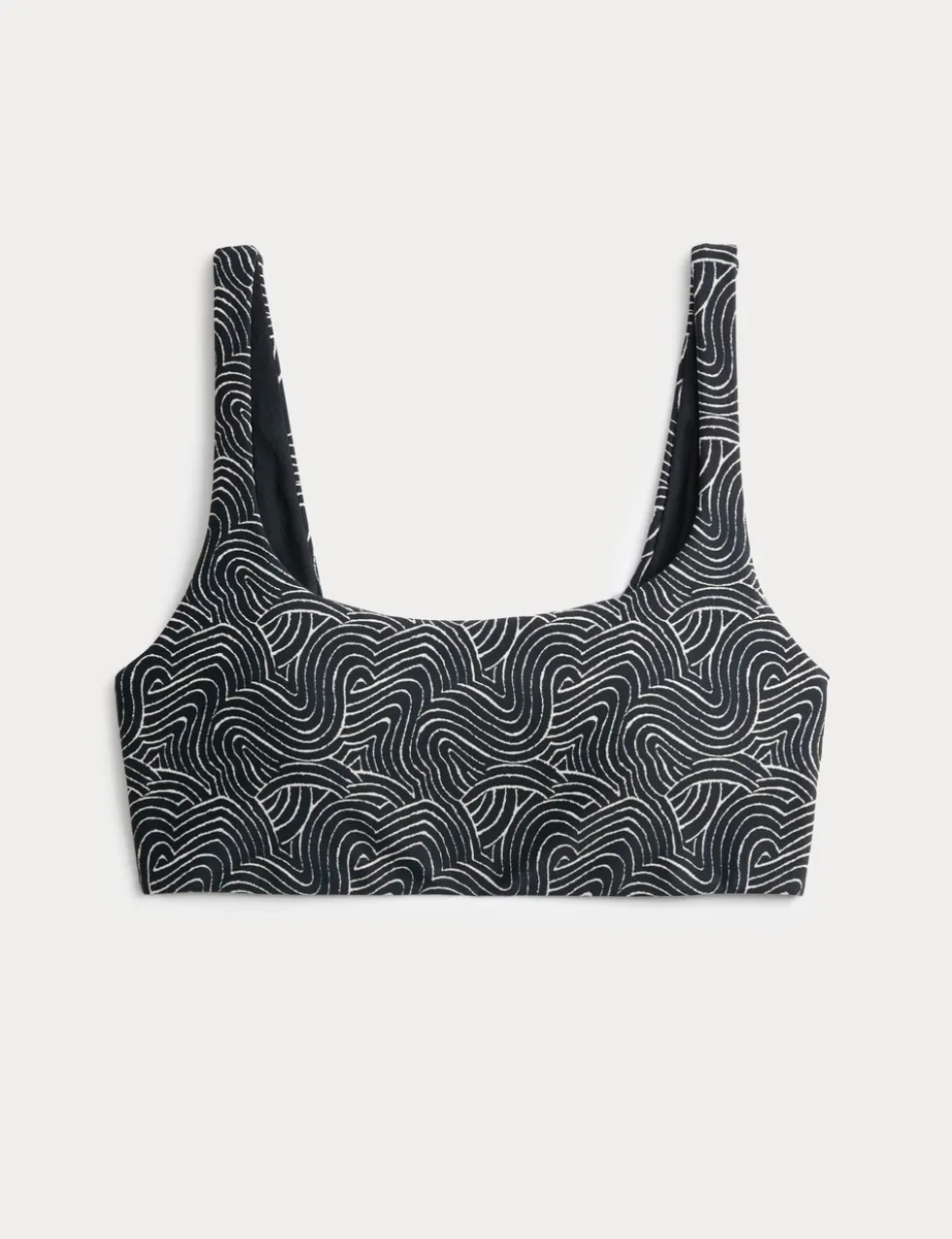 Printed Scoop Neck Bikini Top
