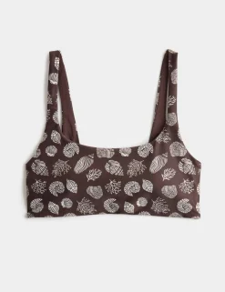 Printed Scoop Neck Bikini Top