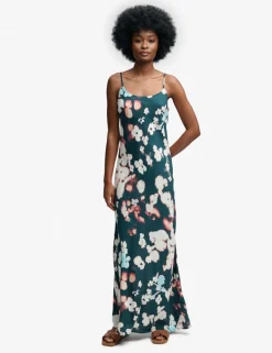 Printed Scoop Neck Strappy Maxi Slip Dress