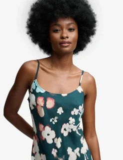 Printed Scoop Neck Strappy Maxi Slip Dress
