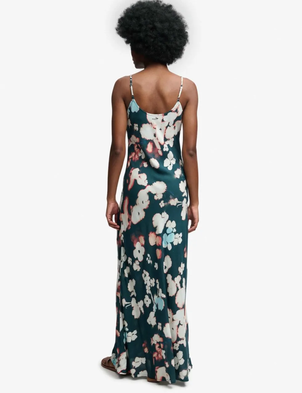 Printed Scoop Neck Strappy Maxi Slip Dress