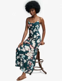 Printed Scoop Neck Strappy Maxi Slip Dress