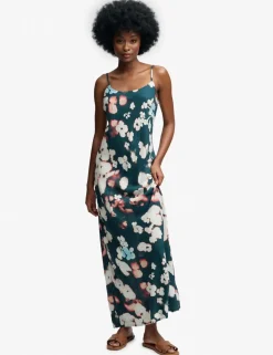 Printed Scoop Neck Strappy Maxi Slip Dress