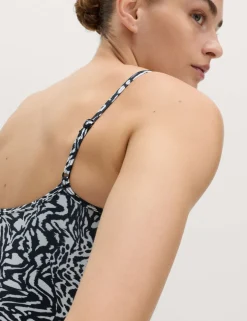 Printed Scoop Neck Swimsuit