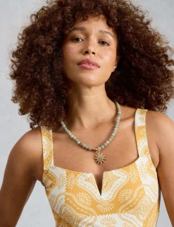 Printed Scoop Neck Swimsuit