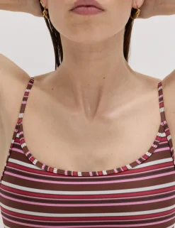 Printed Scoop Neck Swimsuit