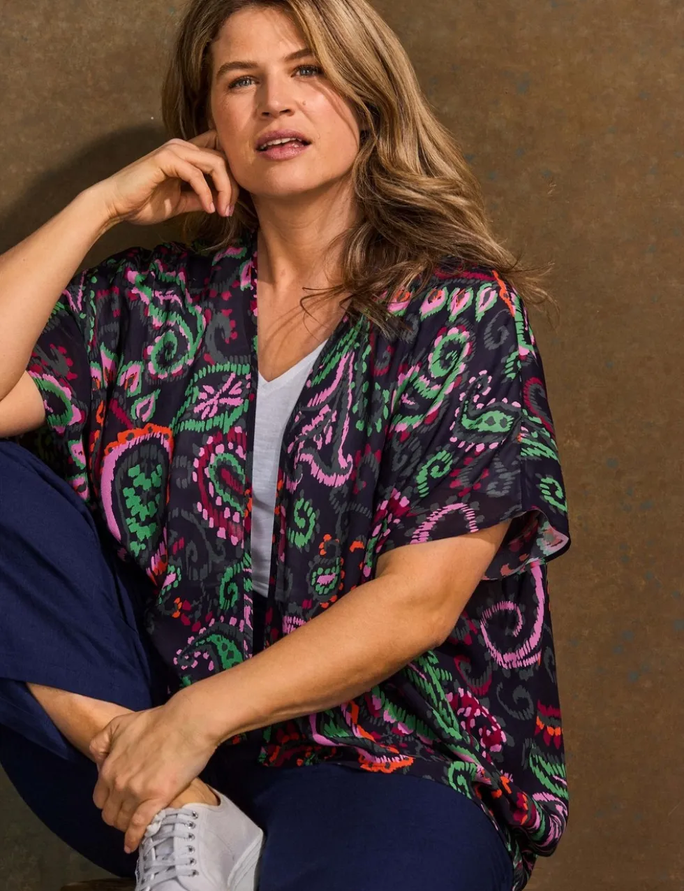 Printed Short Kimono