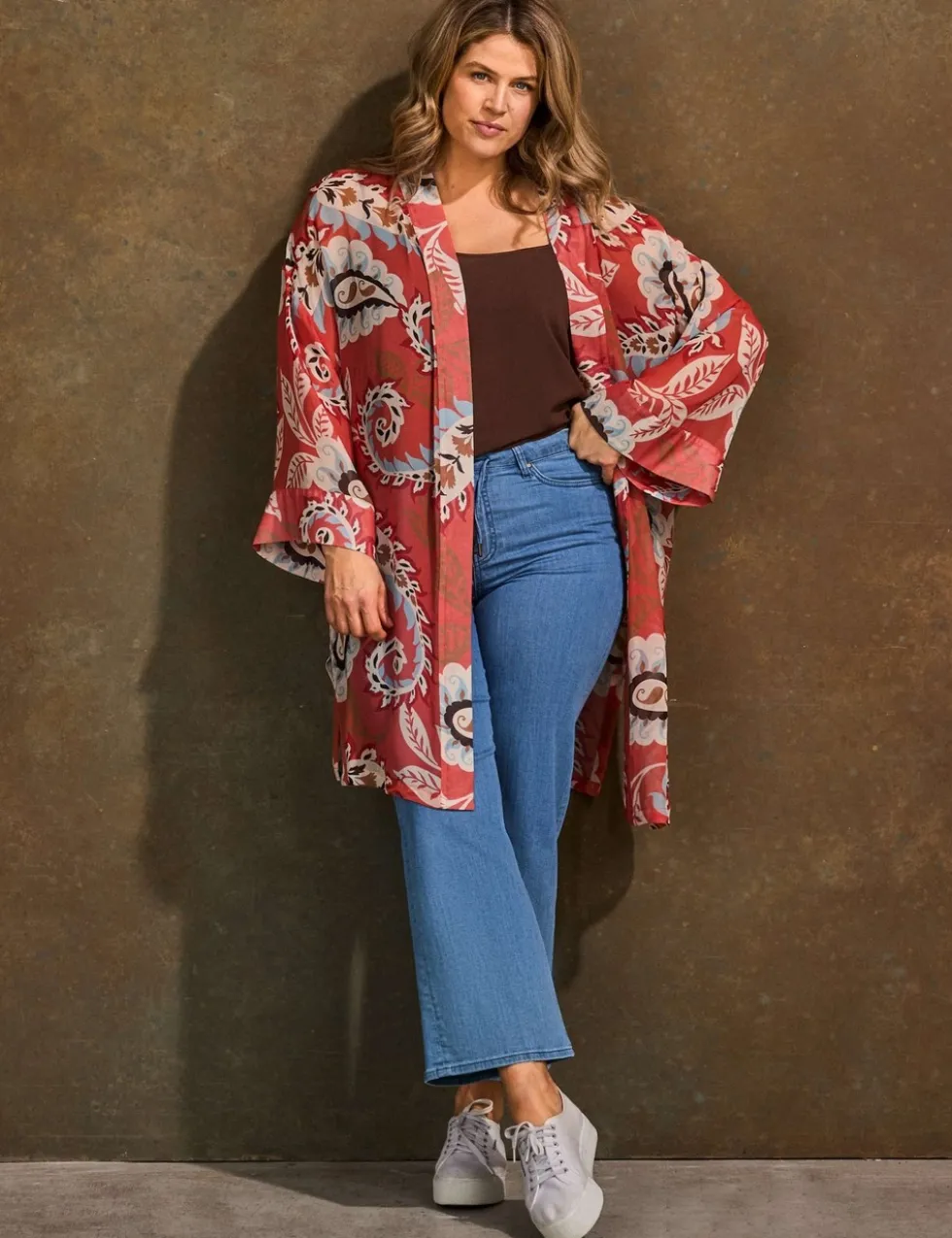 Printed Short Kimono
