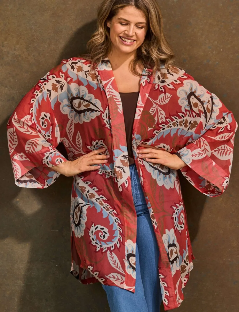 Printed Short Kimono