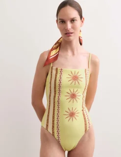 Printed Square Neck Swimsuit