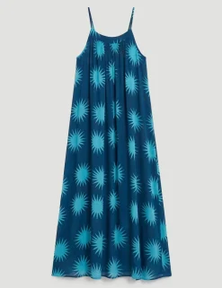 Printed Strappy Midi Beach Dress